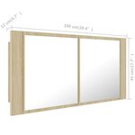 vidaXL Armoire à miroir à LED de bain Chêne sonoma 100x12x45 Acrylique
