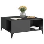 vidaXL Table basse noir 80x80x36 5 cm bois d'ingénierie