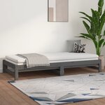 vidaXL Lit coulissant sans matelas gris 2x(90x200) cm