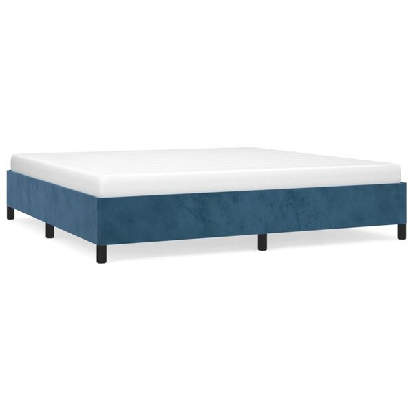 vidaXL Cadre de lit Bleu foncé 200x200 cm Velours