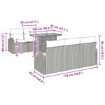 vidaXL Ensemble de canapé de jardin 7 Pièces Noir Poly rotin