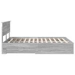 vidaXL Cadre de lit Gris Sonoma 140 x 190 cm Bois d'ingénierie