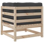 vidaXL Salon de jardin 6 Pièces avec coussins bois de pin massif