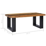 vidaXL Table basse 100x50x40 cm Bois de teck massif et pierre de lave