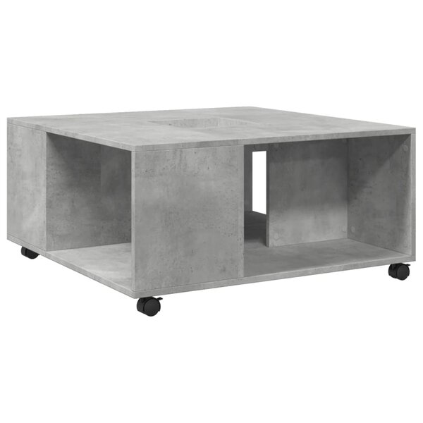 vidaXL Table basse gris béton 80x80x40 cm bois d'ingénierie