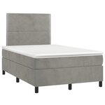 vidaXL Sommier à lattes de lit et matelas Gris clair 120x200cm Velours