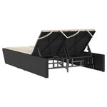 vidaXL Chaise longue double avec coussins noir résine tressée
