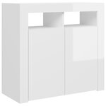 vidaXL Buffet avec lumières LED blanc brillant 80x35x75 cm