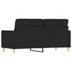 vidaXL Canapé à 2 places Noir 140 cm Tissu