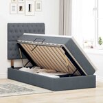 vidaXL Lit avec rangement et matelas Gris foncé 90 x 200 cm Velours