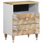 vidaXL Table de chevet 50x33x60 cm bois de manguier massif