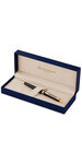 Waterman hemisphere stylo bille  noir brillant  recharge bleue pointe moyenne  coffret cadeau