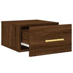 vidaXL Table de chevet murale chêne marron 35x35x20 cm