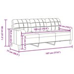 vidaXL Canapé 3 places avec oreillers décoratifs crème 180 cm velours