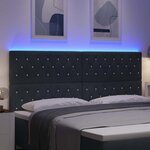 vidaXL Tête de Lit LED Argyle Gris foncé 100 cm Velours
