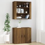 vidaXL Armoire murale Chêne marron 80x33x80 cm Bois d'ingénierie