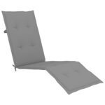 vidaXL Chaise de terrasse avec repose-pied et coussin Acacia solide