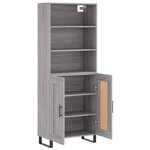 vidaXL Buffet haut Sonoma gris 69 5x34x180 cm Bois d'ingénierie