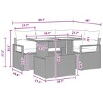 vidaXL Ensemble de canapé de jardin 5 Pièces Marron Poly rotin