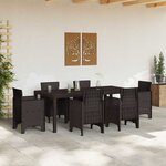 vidaXL Table de jardin pour repas Marron 200 x 100 x 73 cm polyrotin