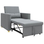 vidaXL Canapé-lit escamotable simple Gris clair 90 x 165 x 87 cm tissu