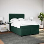 vidaXL Sommier à lattes de lit et matelas Vert foncé 140x200cm Velours