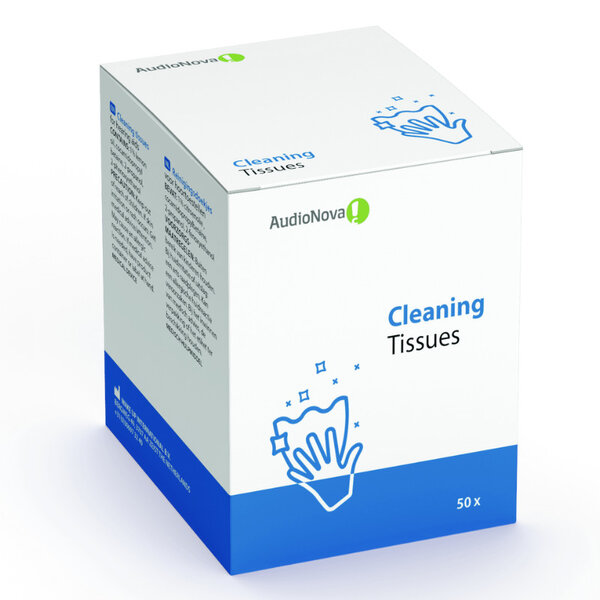 Audionova - 50 lingettes nettoyantes pour appareils auditifs individuelles