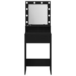 Table de maquillage vidaXL avec lumières LED  en chêne noir  50x41x135 cm