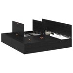 vidaXL Cadre de lit avec rangement Chêne noir 200 x 200 cm