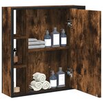 vidaXL Armoire à miroir de salle de bain chêne fumé bois d’ingénierie