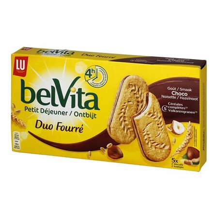 LU BelVita Petit Déjeuner Duo Fourré Goût Choco Noisette 253g (lot de 6)