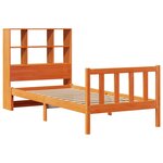 vidaXL Lit bibliothèque sans matelas cire marron 90x190 cm pin massif