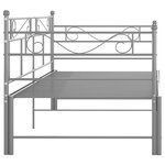 vidaXL Cadre de canapé-lit extensible sans matelas gris métal 90x200cm