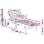 vidaXL Chaise longue Marron 195 x 59 x 78 5 cm Bois de teck massif
