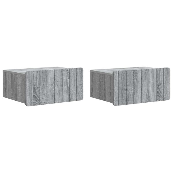 vidaXL Cabinet de chevet mural 2 Pièces Sonoma gris 49 x 34 5 x 24 cm
