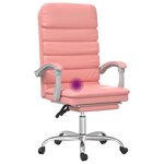 vidaXL Fauteuil de massage inclinable de bureau Rose Similicuir