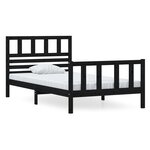 vidaXL Cadre de lit Noir Bois massif 100x200 cm