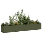vidaXL Jardinière vert olive 280x40x40 cm acier laminé à froid