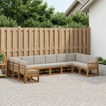 vidaXL Ensemble de canapés d'extérieur 10 Pièces Naturel et gris clair