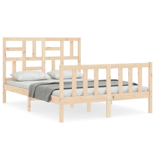 vidaXL Cadre de lit avec tête de lit 140x200 cm bois massif