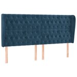 vidaXL Tête de lit avec oreilles Bleu foncé 183x23x118/128 cm Velours