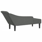 vidaXL Chaise longue avec coussins gris foncé tissu