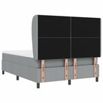vidaXL Lit à ressorts avec matelas Gris clair 160 x 200 cm tissu