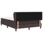 Lit Box Spring vidaXL avec Matelas Marron Foncé 140x200 cm Tissu