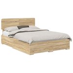 vidaXL Cadre de lit Chêne Sonoma 140 x 190 cm Bois d'ingénierie