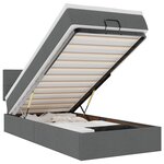 vidaXL Lit ottoman avec matelas et LED gris foncé 90x200 cm tissu