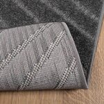 vidaXL Tapis de surface Carré HUARTE Anthracite 120 x 120 cm Polyester