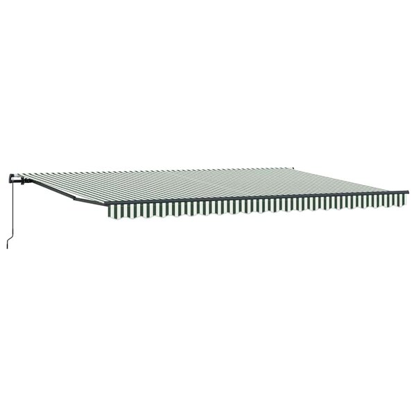 vidaXL Auvent Rétractable Vert et blanc 500 × 300 cm tissu
