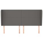 vidaXL Tête de lit avec oreilles Gris 183x23x118/128 cm Similicuir