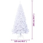 vidaXL Arbre de Noël artificiel avec branches épaisses blanc 240cm PVC